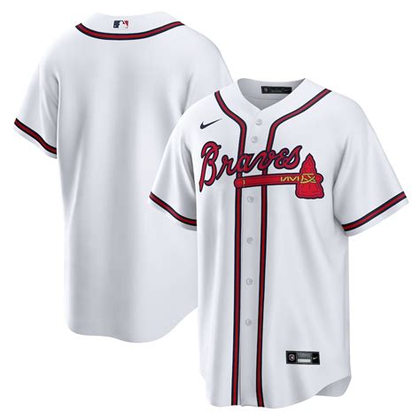 men's atlanta braves nike white home replica team jersey